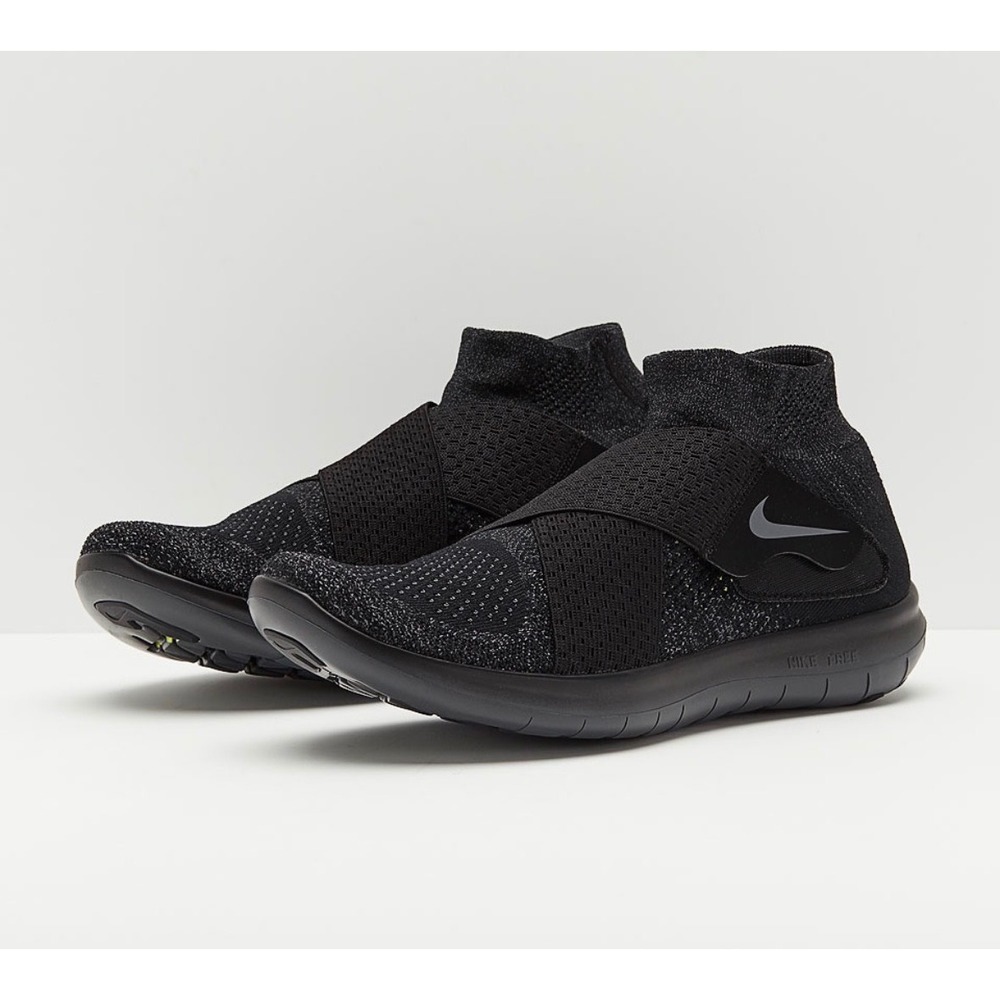 Nike Free RN Motion Flyknit 2017 Triple Black Mens 12.5 Running Shoes